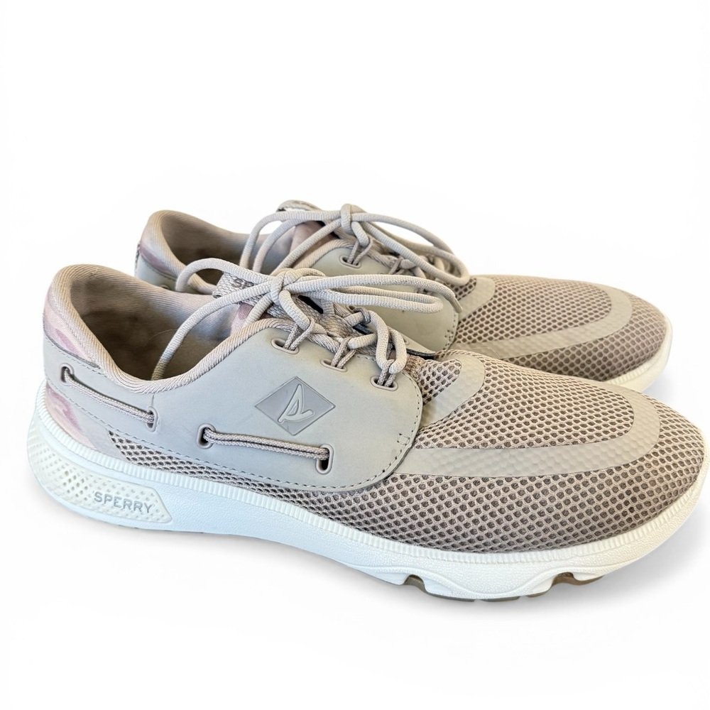 Sperry Men's Sneakers 7 Seas 3 Eye Sneaker Size 8.5 Taupe Multi Color